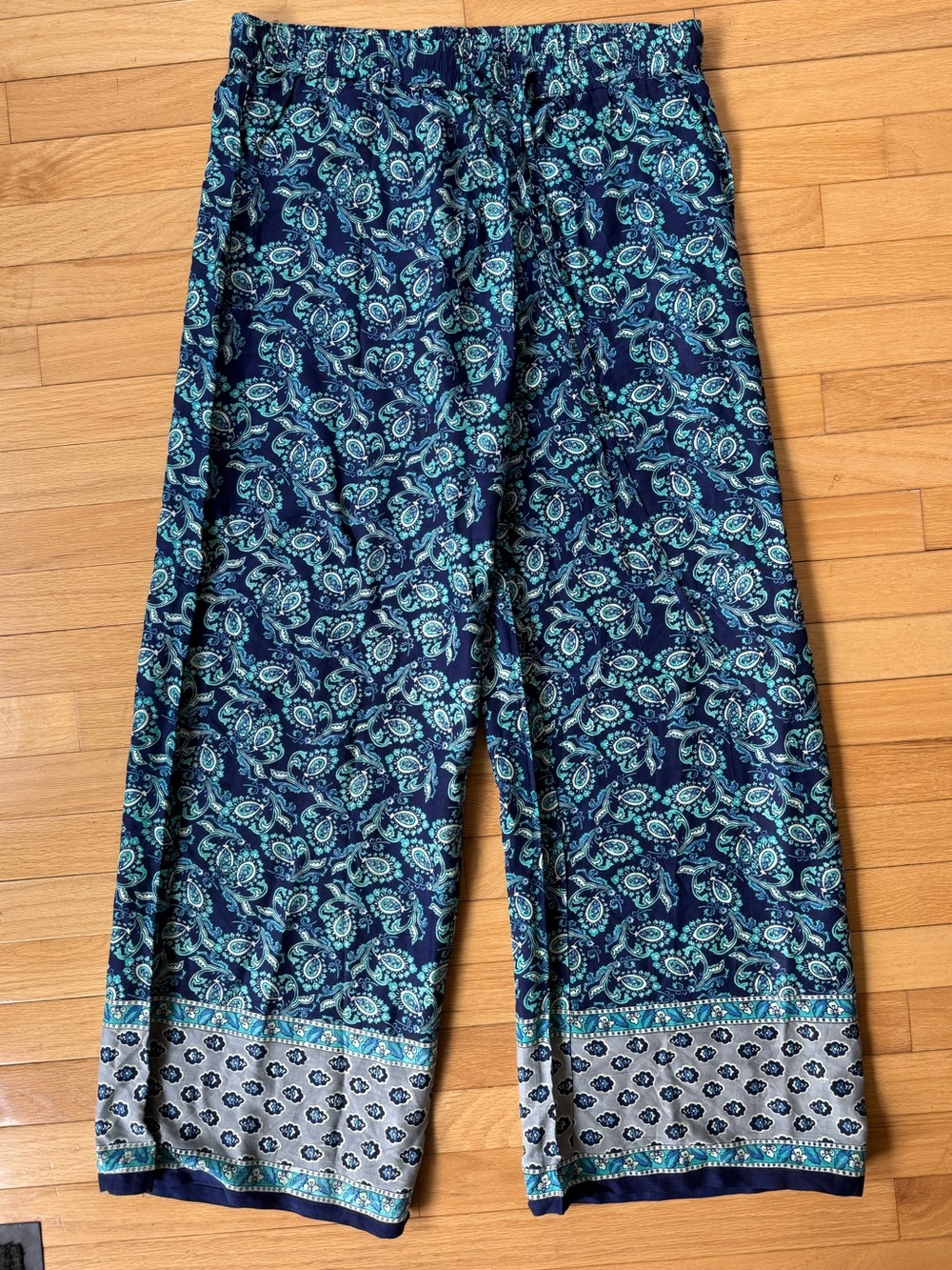 Connection 18 Navy and Teal Wide Leg Pants